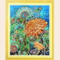 Алмазная картина с фигурными стразами COLOR KIT "Золотая хризантема" 